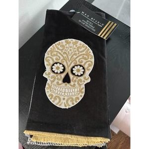 SET OF 3 New MAX STUDIO Cotton Kitchen Towels ~ Sugar Skulls